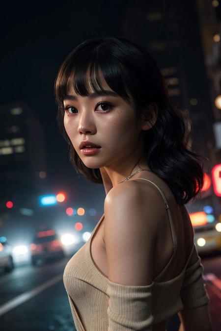 Sci-Fi Blade Runner movie, portrait close up, (dramatic scene and background:1.2),Cinematic photo, a cute Korean girl, 22 years old, (cleavage), downblouse, short wavy white hair, laying on the street, missionary, <lora:Detail Slider V2 By Stable :0.7>, Porta 160 color, shot on ARRI ALEXA 65, bokeh, sharp focus on subject, highest details, photorealistic, high background details, fog, high face details, action atmosphere,  godrays, 8k, raytracing,  <lora:Better_cleavage:0.5>,  <lora:breastsizeslideroffset:-0.26>, ((detailed dramatic background)),  <lora:anti_longtorso_v10:1>, (dramatic urban scene),  <lora:LowRA:0.6>   <lora:Colour Control Slider by Stable Yogi:2>