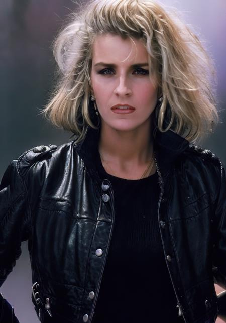 sara dallin 1980s, (sharp focus:1.2), photo, attractive young woman, (beautiful face:1.1), detailed eyes, luscious lips, (winged eyeliner:0.85), (tight body:1.2), wearing (jacket:1.2) at a (shop:1.2). (moody lighting:1.2), depth of field, bokeh, 4K, HDR. by (James C. Christensen:1.2|Jeremy Lipking:1.1).