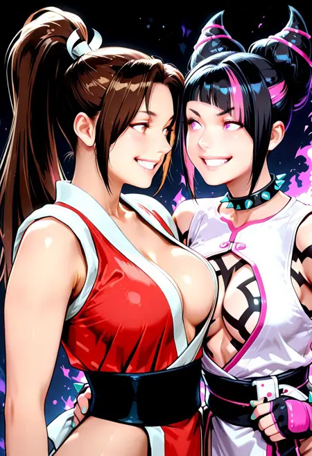 Juri Han  (ジュリ・ハン) and  Mai Shiranui (舞 しらぬい)  Collection Group+ all outfits!!!  | Illustrious |