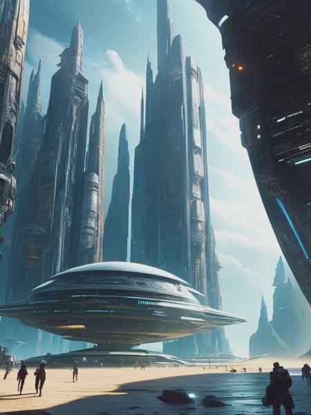 <lyco:StephanMartiniere:1.0> ultra fine cinematic photography of the a picture of a space station in the sky, by Stephan Martinire, by Stephan Martiniere, by Cedric Peyravernay, human structure concept art, giant towering pillars, tall obsidian architecture, blade runner 2 0 4 9 concept art, greg rutkowski concept art, stunning sci-fi concept art, futuristic estructures in ruins