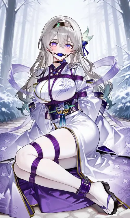 Oni Bride Bound Kimono Dress. 鬼の花嫁拘束着物。鬼的新娘束縛和服。