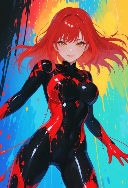 Molten Splash Bodysuit & Paintstorm World (by Shirowalker) (Clothing+Background)