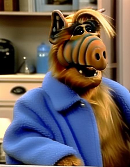 alf person (wearing a winter coat:1.2)