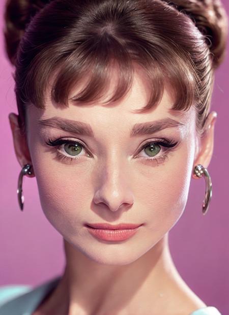 analog style, modelshoot style, portrait of Audrey Hepburn, epic (photo, studio lighting, hard light, sony a7, 50 mm, matte skin, pores, colors, hyperdetailed, hyperrealistic), <lyco:Audrey Hepburn:1.3>