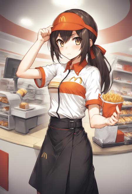 [Illust&XL&Pony] mcdonald's uniform / 日本マクドナルド旧制服 Animagine v1.0