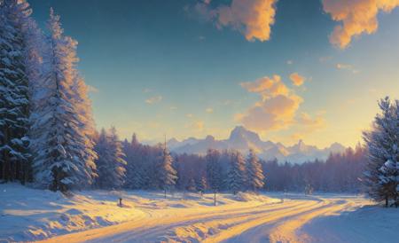 ChromaV5,nvinkpunk,(extremely detailed CG unity 8k wallpaper), A Landscape of a snowy plain,award winning photography, Chromatic Aberration, Detailed , HDR, Bloom, style by Monet, Pissarro, and Sisley ,trending on ArtStation, trending on CGSociety, art by midjourney