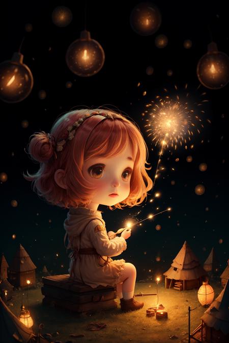 1girl,aerial fireworks, astronaut, aurora, milk way, festival,   chibi,  Fisheyes, masterpieces, top quality, best quality, official art, beautiful and aesthetic, animation, 8k raw,
 <lora:lovestar:0.8>