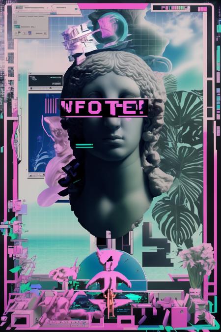 a computer screen and a text box in the middle, Dali, vaporwave, digital art, computer art ,  vapor_graphic