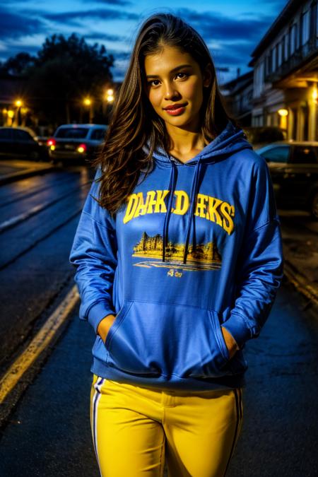 A photo of a beautiful cute young woman
<lora:Hoodies V2 By Stable Yogi:0.8> wearing multicolor hoodie, yellow
 <lora:DETAIL_SLIDER_BY_STABLE_YOGI:0.8>
 <lora:NOISEOFFSET_BY_STABLE_YOGI:0.8> dark, darkness,