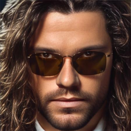 portrait photo of man with a dark glasses, detailed face, long hair, high quality, brunette color hair, 8k   <lyco:locon_perfecteyes_v1_from_v1_64_32:0.75> <lora:inxs:1>