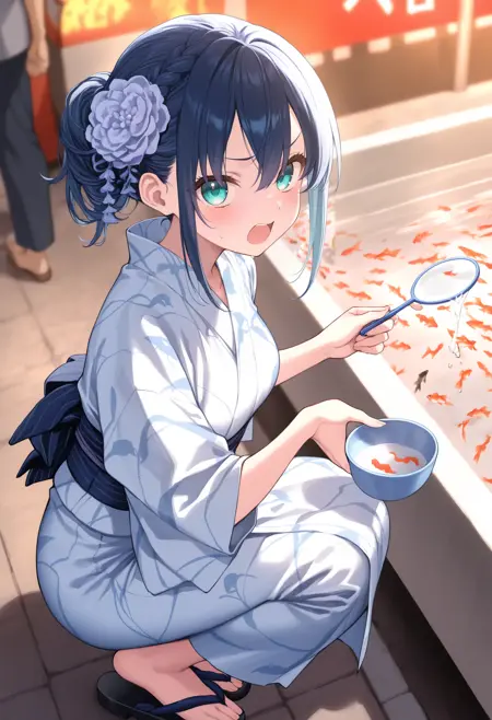 [Illust&XL] goldfish scooping / 金魚すくい