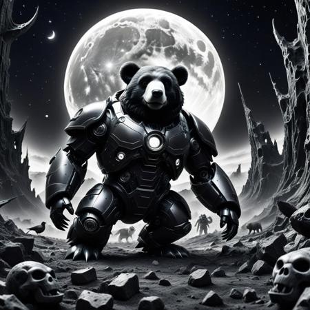 "Monochromatic Nightmare" – The colorblind duck waddles through a grayscale wasteland, stepping over the bones of other animals, while the moon bear’s hollowed-out pelt is displayed on the robot overlord’s war banner.
score_9, score_8_up, score_8_up, masterpiece,super detailed face, super high resolution, FaceDetail, masterpiece-level, highly detailed, intricate details, detailed background, complex background, cinematic, intricately detailed illustration, depth of field, masterpiece, best quality, amazing quality, very aesthetic, absurdres, newest, very awa, shadow, dynamic angle,