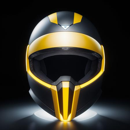 (object), advertisement, product shot, stunning, futuristic aggressive helmet, concept design, yellow matte, floating, purism, 100mm advertising photography, minimalism, dramatic complex lighting, 8k, (depth), (absurdres:1.22), octane render, HDR, reflective, product render