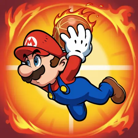 Mario Hoops 3-On-3 / Slam Basketball - Game Style [IL]