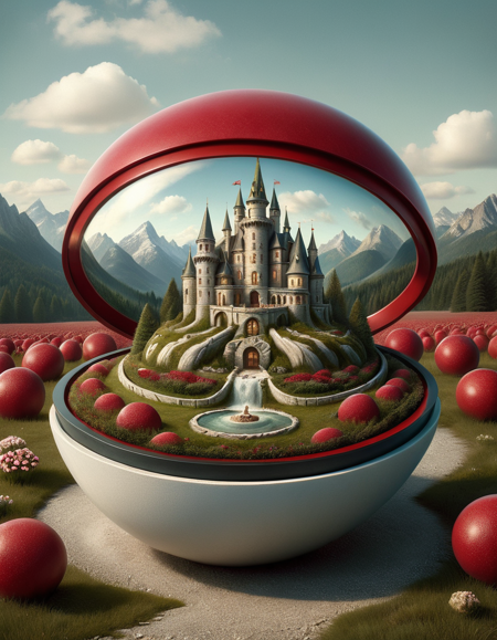 (whimsical art stylized by Mark Ryden:0.9) , RAW photo, (ral-pkbll:1.2) , Sublime and Honest, made from Granite, visible brushstrokes, German landscape painting, photorealistic rendering, digital manipulation, Bold graphic style, regionalism, amusing, <lora:ral-pkbll-sdxl:1.1>, cinematic atmosphere, deep rich colors, enchanted, sublime, illustrious, highly decorated