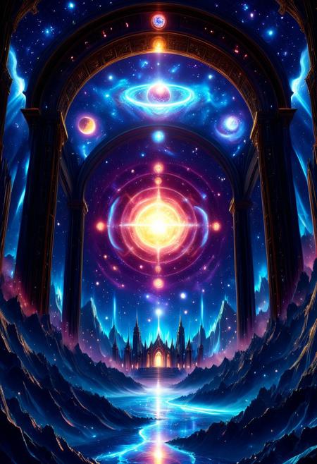masterpiece, best quality, absurdres, Ultra-HD, 8K cinematic, hyperdetailed, intricate, very aesthetic, stunning composition, vibrant, incredible lighting, sharp focus, Japanese anime style, American comic style, dynamic color palette,
**majestic Chronos Aetherials' temple, ethereal celestial architecture, woven from luminous quantum light, crystalline time structures, infinite cosmic depth, time-space continuum visible, Orion constellation projection, shimmering starlight sanctuary, floating islands, grand scale, transcendental serenity, detailed celestial background, iridescent nebula glow, soft diffused lighting, dreamlike atmosphere, surreal elements, otherworldly landscapes.**
CosmicStyle, aidmaMJ6.1.aidmaimageupgrader.