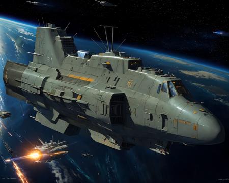 best quality,masterpiece,highly detailed,ultra-detailed,
(logh spacecraft, space_battleship   look like submarine u2  science fiction , scifi :1.1)   in orbit earth \(planet\), starry sky, nebula, beam,laser,glowing engin,
 <lora:LOGH_FPA_V02:0.6>