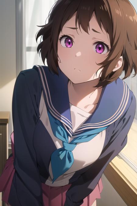 mayakaibara, <lora:mayaka ibara s1-lora-nochekaiser:1>,
mayaka ibara, short hair, brown hair, (pink eyes:1.3),
BREAK skirt, school uniform, serafuku, kamiyama high school uniform \(hyouka\), black skirt, long sleeves, black sailor collar, neckerchief, (blue neckerchief:1.5),
BREAK indoors, classroom,
BREAK looking at viewer, (cowboy shot:1.5),
BREAK <lyco:GoodHands-beta2:1>, (masterpiece:1.2), best quality, high resolution, unity 8k wallpaper, (illustration:0.8), (beautiful detailed eyes:1.6), extremely detailed face, perfect lighting, extremely detailed CG, (perfect hands, perfect anatomy),