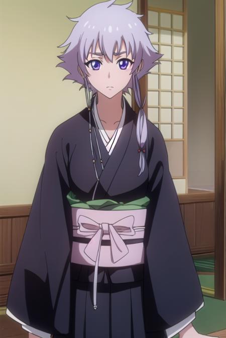 isanekotetsu, <lora:isanekotetsuv2-lora-nochekaiser:1>,
isane kotetsu, short hair, braid, purple hair, (purple eyes:1.1), hair braid,
BREAK long sleeves, japanese clothes, kimono, haori, black kimono, hakama, black hakama,
BREAK indoors,
BREAK looking at viewer, (cowboy shot:1.5),
BREAK <lyco:GoodHands-beta2:1>, (masterpiece:1.2), best quality, high resolution, unity 8k wallpaper, (illustration:0.8), (beautiful detailed eyes:1.6), extremely detailed face, perfect lighting, extremely detailed CG, (perfect hands, perfect anatomy),