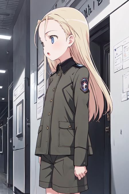 elise pilot suit, animal ears military jacket, shorts