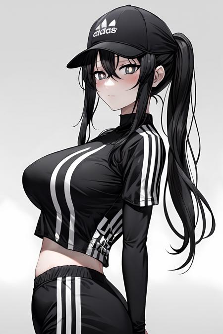 a girl, black hair, (black pupils:1.4), BREAK, (sport costume Adidas:1.3), big breasts, baseball cap, colorful background
<lora:Fubuki_SK:0.7>
<lora:add_detail:0.7>
<lyco:GoodHands-beta2:0.7>