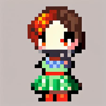 pixel art, girl, chini, solo, 16 y.o, cute, skirt, blouse, in tights, in full throw <lora:pixel_imp:1>