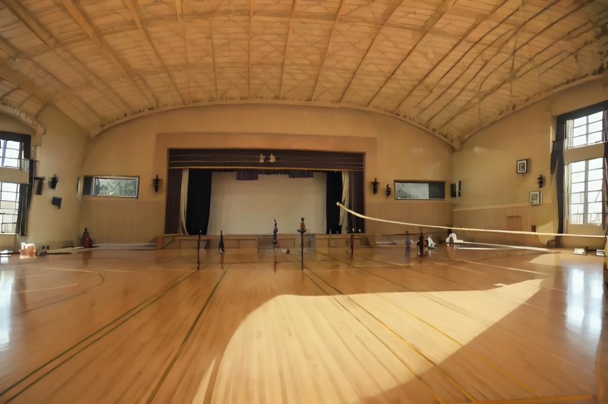 体育館 Japanese school gymnasium SD15 image by swingwings