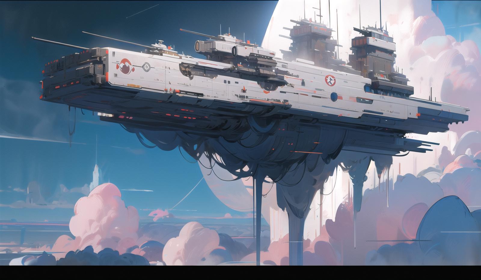 [LoRA] Flying Warship / 装甲空母 Concept (With dropout & noise version) image by L_A_X