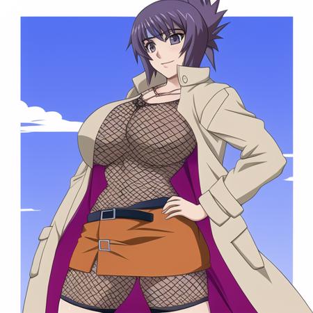 <lora:AnkoMitarashi:0.6>, AnkoMitarashi, big_breasts, AnkoCoat, AnkoFishnet, microskirt