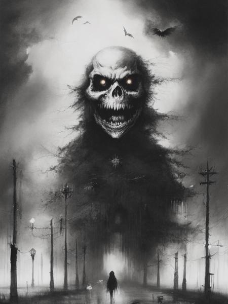 <lyco:StephenGammell:1.0> a creepy horror image in the style of Stephen Gammell