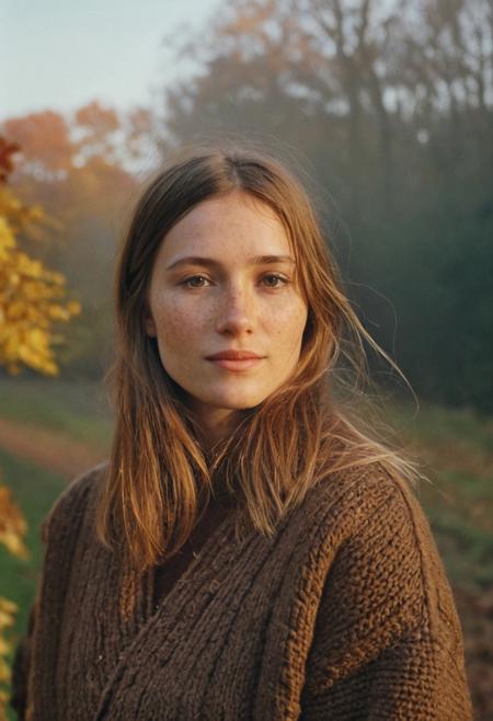 KB_ektachrome_BW, A beautiful 35mm photo of a 30 year old Dutch woman, ((sweater)), ((leather coat)), ((beany)), ((full body:1.2)), she has a comely face, shy smile, in love, pale skin, very dark eyes, chocolate brown hair, straight hair, 70's fringe, beautiful mouth, long face, narrow chin, freckles on nose, birthmarks on stomach, she is slim, natural tits, perfectly shaped tits, pubic hair, ultra realistic, extremely detailed, highly detailed eyes, realistic eyes, highly detailed skin, realistic skin, a walk on the heath, early morning, autumn, a little foggy, beautiful lighting, soft natural light, golden hour light, autumn, perfect light, Rembrandt style light, 8k resolution, masterpiece, 35mm,Camera="Hasselblad X1D 50c", Lens="Hasselblad XCD 90 mm f/3.2 ", "Aperture-of=f/2.8", "ISO=100", film grain, (ultra high res:1.2),(photo-realistic:1.3) (skin pores:1.1)