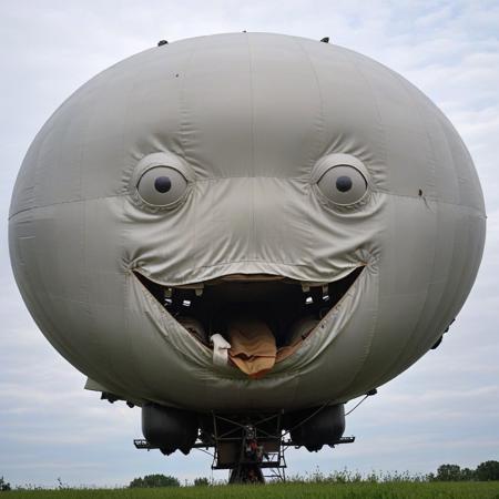 <lora:PareidoliaSDXL:0.6> Pareidolia a dirigible blimp that looks like a face