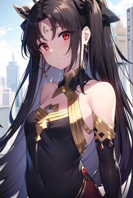 ishtar, <lyco:ishtar-LYCORIStest:1>, ishtar, ahoge, black bow, bow, black hair, earrings, hair bow, hair ornament, jewelry, long hair, (red eyes:1.5), (small breast:1.2),
BREAK ishtar, ahoge, black bow, bow, black hair, earrings, hair bow, hair ornament, jewelry, long hair, (red eyes:1.2), twintails,,
BREAK outdoors, city,
BREAK looking at viewer, BREAK <lora:GoodHands-vanilla:1>, (masterpiece:1.2), best quality, high resolution, unity 8k wallpaper, (illustration:0.8), (beautiful detailed eyes:1.6), extremely detailed face, perfect lighting, extremely detailed CG, (perfect hands, perfect anatomy),