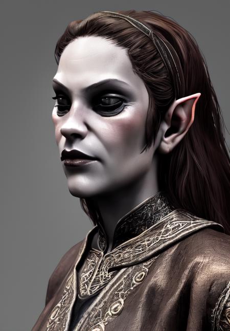 a woman, <lora:Dunmer-Female:0.8>, Dunmer-Female, 1girl, solo, portrait,, (masterpiece, best quality, absurdres, detailed, ultra-detailed:1.3), charming