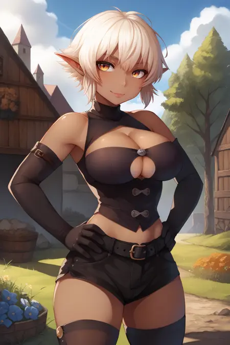 DE-Chan (Dark Elf) DEちゃん | OC - Belko [Pony XL]