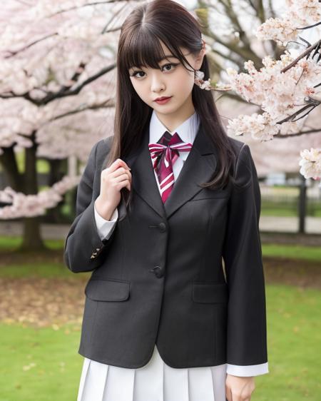 <lora:qiaoben2:0.8>,((8k, best quality, masterpiece:1.2),HashimotoKanna, best quality,realistic,realskin,1girl,outdoor ,beautiful,raw_photo,photo-realistic, black hair, school uniform, cherry blossoms, japanese clothes,