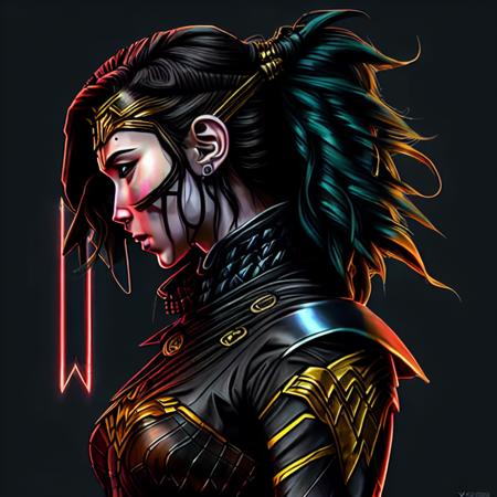 a picture of (Gal Gadot:1.2) (wonder woman:1.2) cyberpunk