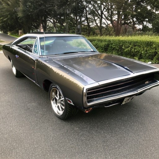 <lora:70s_Dodge_Charger:1> silver charger