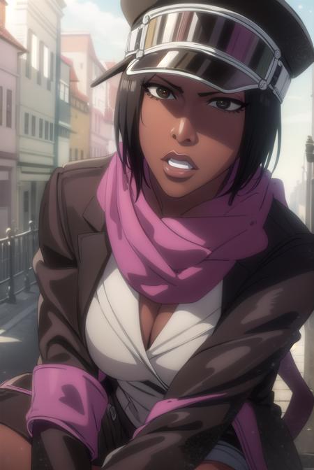 jackietristan, <lyco:jackietristan-lyco-nochekaiser:1>,
jackie tristan, short hair, black hair, dark skin, dark-skinned female, (brown eyes:1.5),
BREAK thighhighs, gloves, boots, goggles, goggles on head, hat, scarf, white scarf,
BREAK looking at viewer, full body,
BREAK outdoors,
BREAK <lyco:GoodHands-beta2:1>, (masterpiece:1.2), best quality, high resolution, unity 8k wallpaper, (illustration:0.8), (beautiful detailed eyes:1.6), extremely detailed face, perfect lighting, extremely detailed CG, (perfect hands, perfect anatomy),