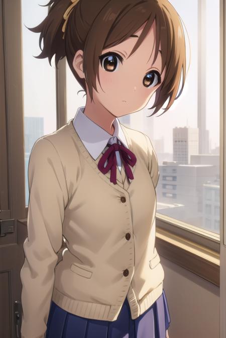 konuihirasawa, <lora:ui hirasawa s2-lora-nochekaiser:1>, 
ui hirasawa, short hair, brown hair, (brown eyes:1.5), ponytail,
BREAK sakuragaoka high school uniform, school uniform, uniform, blazer, shirt, white shirt, collared shirt, skirt, pleated skirt,
BREAK indoors, classroom,
BREAK looking at viewer, (cowboy shot:1.5),
BREAK <lyco:GoodHands-beta2:1>, (masterpiece:1.2), best quality, high resolution, unity 8k wallpaper, (illustration:0.8), (beautiful detailed eyes:1.6), extremely detailed face, perfect lighting, extremely detailed CG, (perfect hands, perfect anatomy),