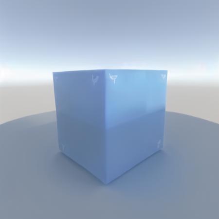 test cube, blue in an empty scene <lora:unity_last:1>