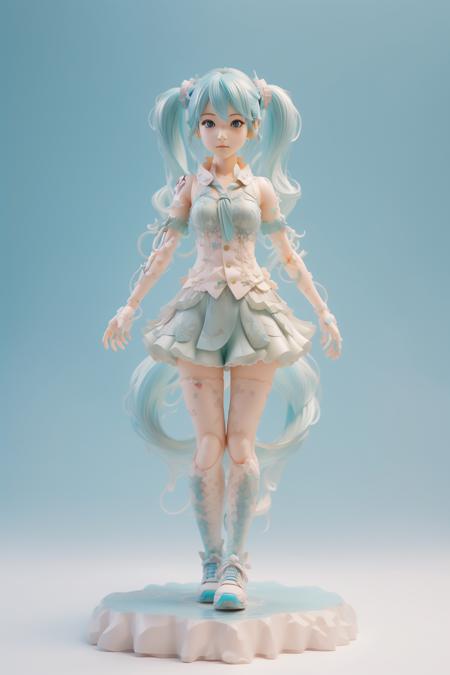 Hatsune Miku,solo<lora:toy figurine1.5v1:1.5>toy figurine,base,1girl,