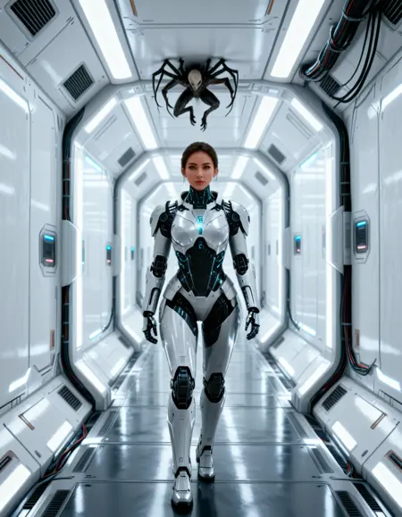 futuristic spaceship corridor