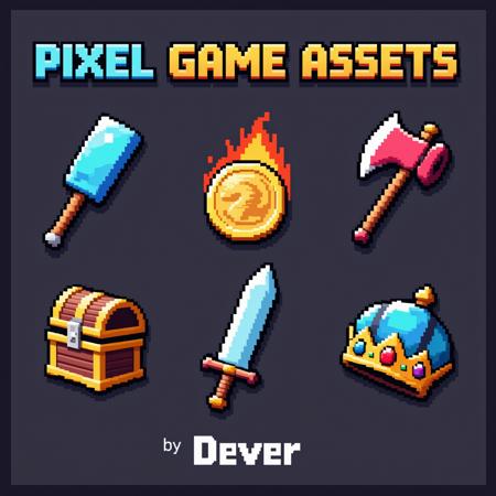 Pixel game assets [FLUX] by Dever v1.0