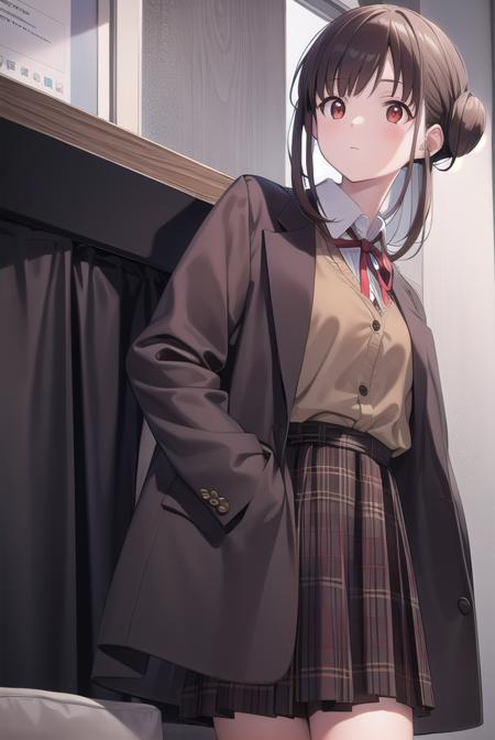 chiyokosonoda, <lyco:chiyokosonoda-lyco-nochekaiser:1>,
chiyoko sonoda, brown hair, (red eyes:1.5), hair bun, long hair, double bun, sidelocks,
BREAK brown skirt, buttons, collared shirt, dress shirt, miniskirt, neck ribbon, plaid, plaid skirt, pleated skirt, ribbon, school uniform, shirt, skirt, white shirt, yellow ribbon,
BREAK indoors, classroom,
BREAK looking at viewer, cowboy shot,
BREAK <lyco:GoodHands-beta2:1>, (masterpiece:1.2), best quality, high resolution, unity 8k wallpaper, (illustration:0.8), (beautiful detailed eyes:1.6), extremely detailed face, perfect lighting, extremely detailed CG, (perfect hands, perfect anatomy),