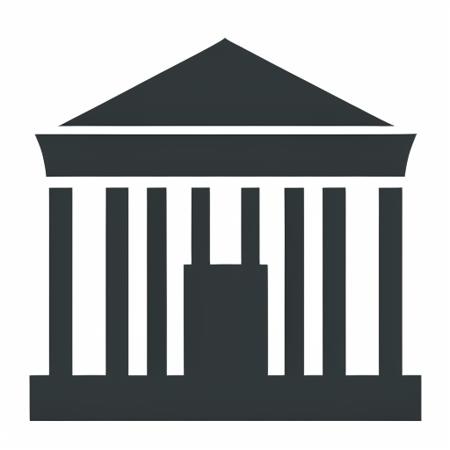 icon of a court building on (white background:1.3)  <lora:icons:1>