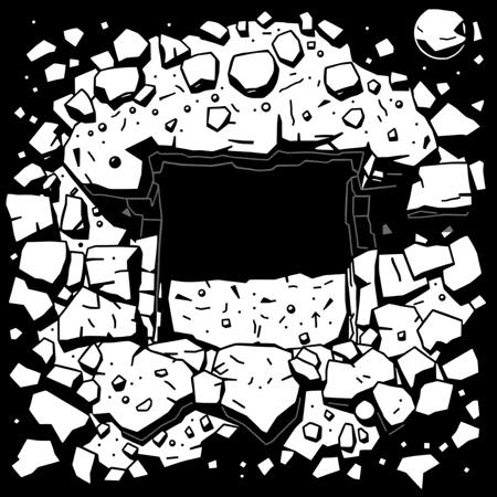 a overhead view of a piece of flat dirt, in a black and white lineart style as a tile from a video game tileset, viewed directly from overhead, flat 2D minimalist style, black and white monochrome color pallete, (stylized 2D, vector art), (sqaure 2D tile design), (schematic representation of an closed square cellar trapdoor), (solid colors, thick-linework), white outline, black background, HDR, UHD, overall design is square,