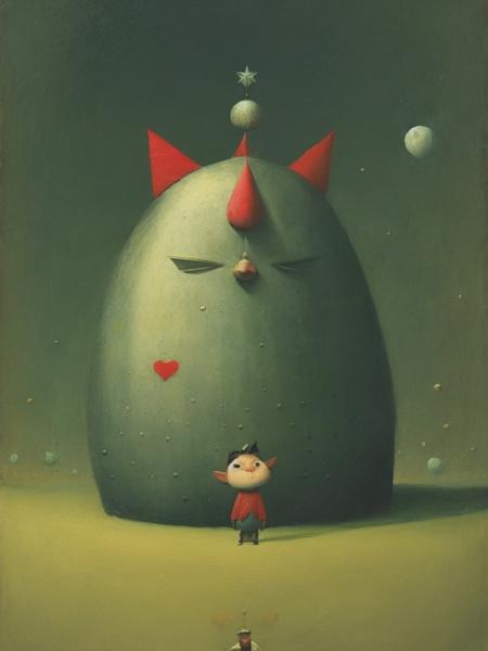 <lyco:ShaunTan:1.0> little grumpy prince by Shaun Tan