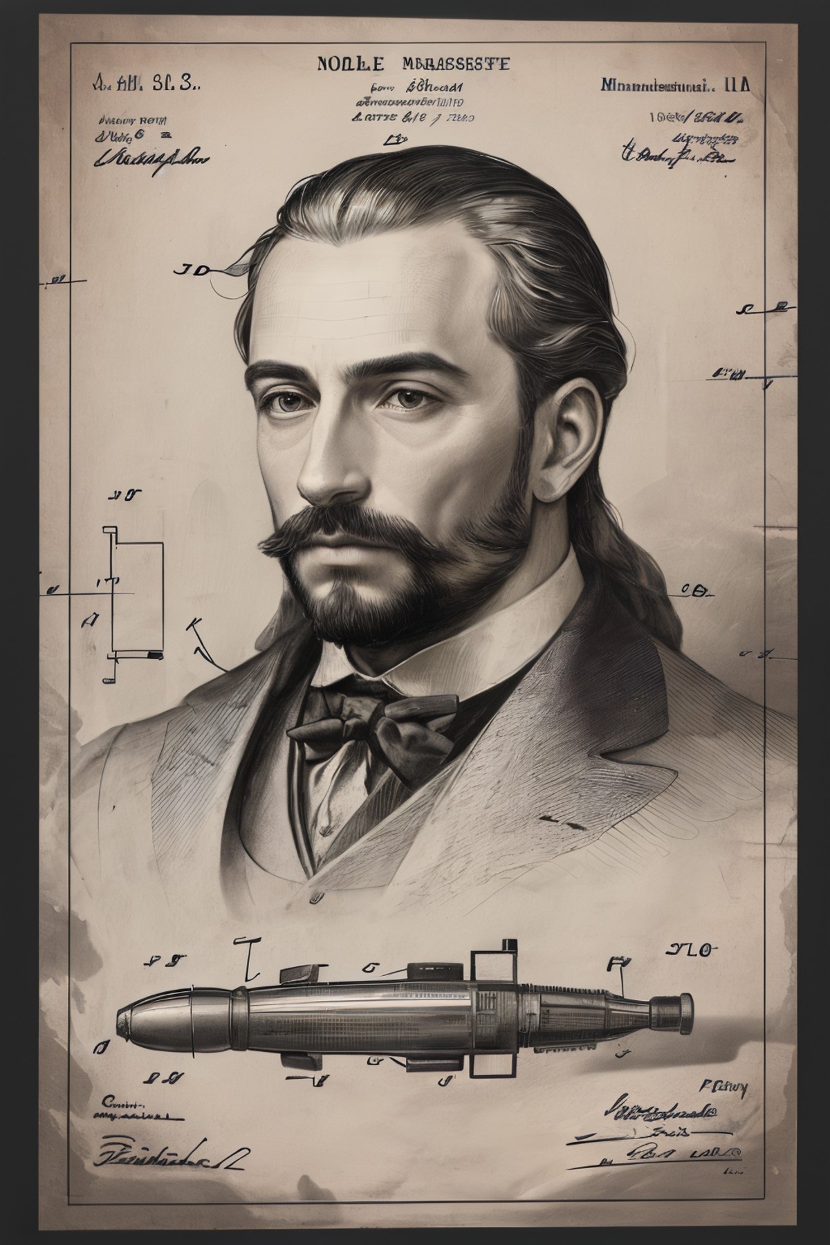 masterpiece,best quality,<lora:tbh249-:0.7>,illustration,style of Patent drawing portrait of noble man