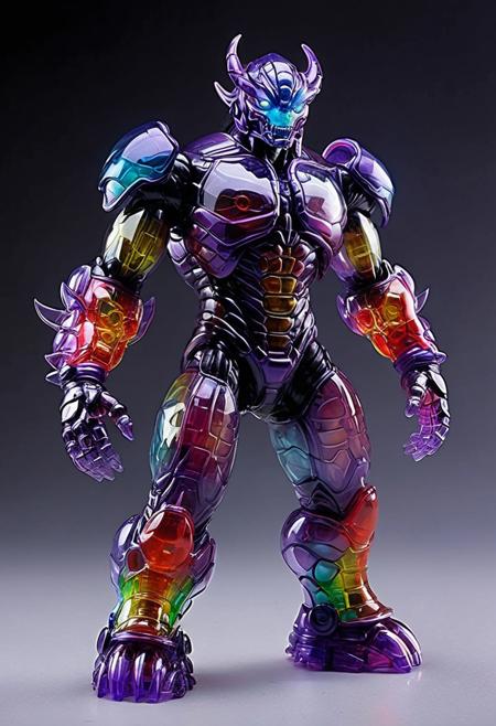 XCYP Art Toy,A translucent multicolor kaiju cyborg, japanese sofubi EVA Material) Artist Design Piece,Award-Winning Lens,Highly Detailed,Ultra High Resolution,32K UHD,Clear Focus,Best Quality,Masterpiece.,